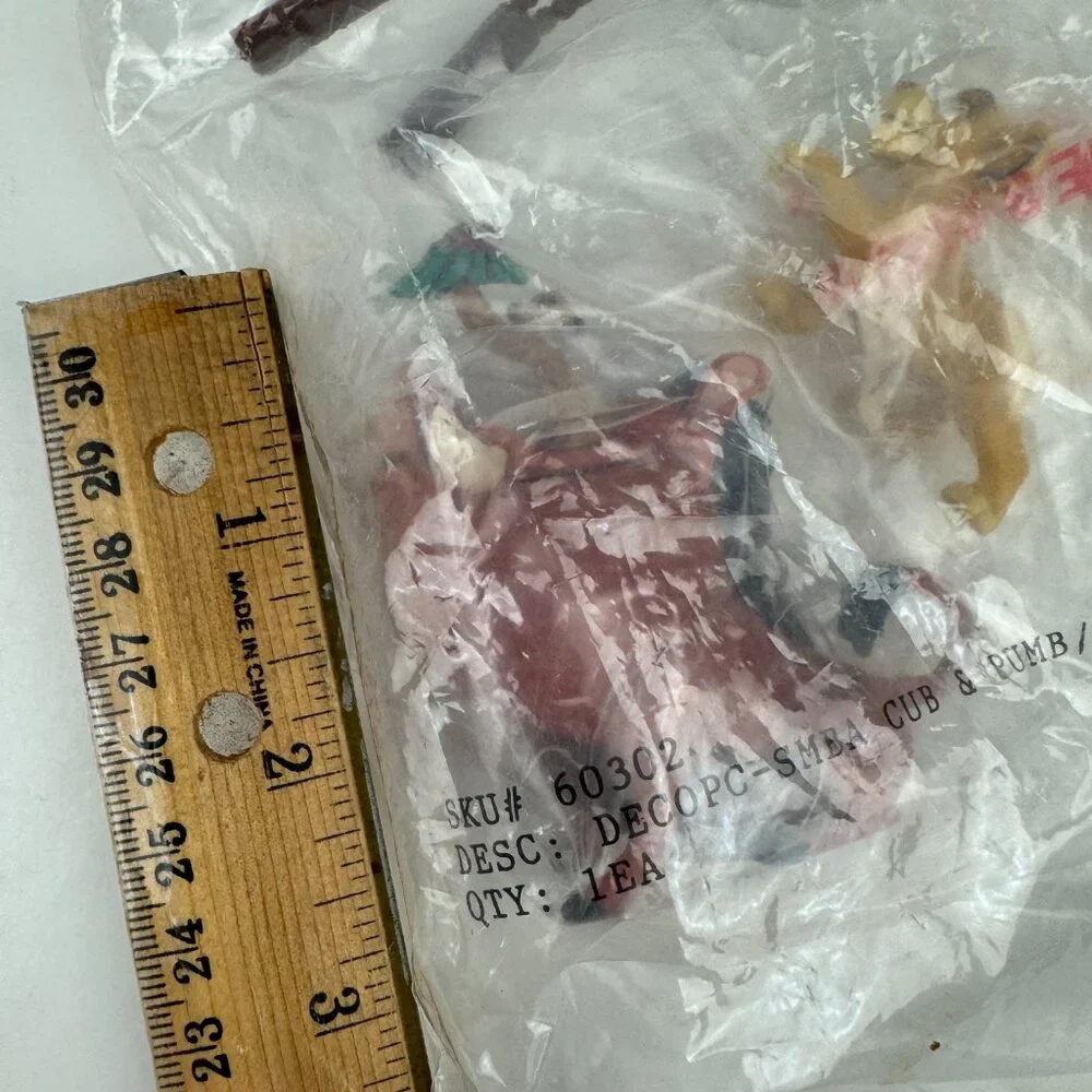 Sealed Vtg 90s Lion‎ King Simba Timon Pumbaa Cake Topper w Palm Trees Applause